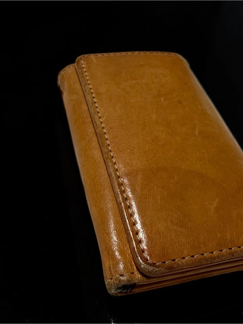 Vintage Blue Magic London Brown Leather Wallet Heritage Quiet Luxury
